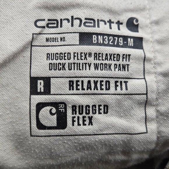 Carhartt Rugged Flex Duck Utility Work Pants Mens 36x34 Gray Relaxed Fit Stains - Picture 7 of 12
